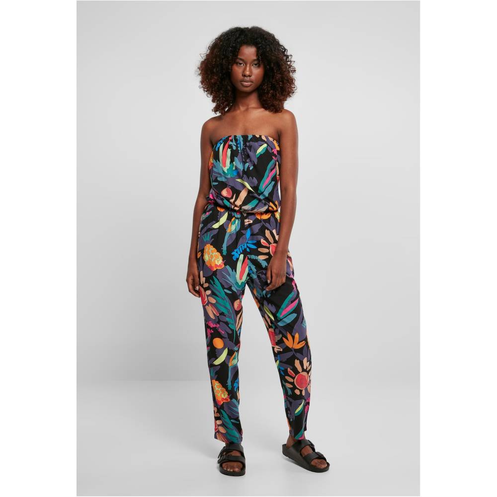 Urban Classics - Viscose Bandeau blackfruity Jumpsuit - Noir